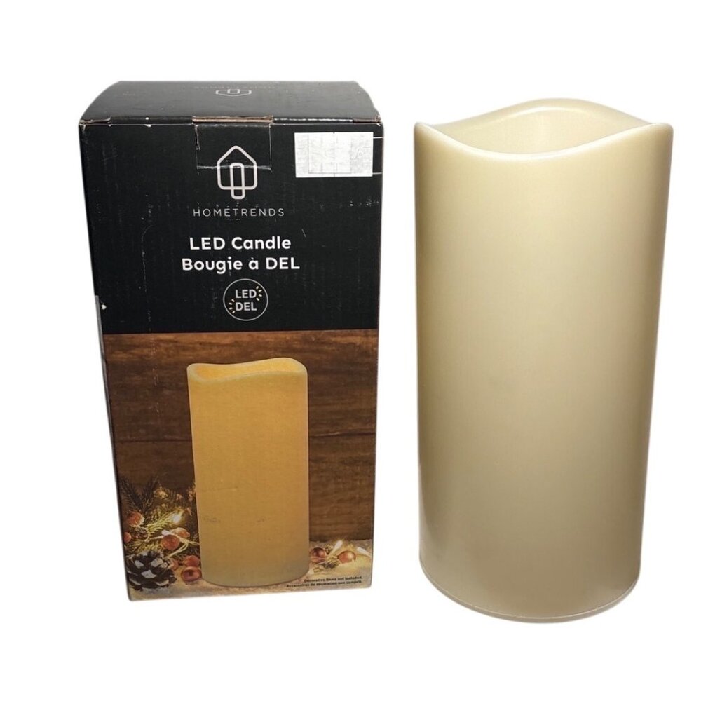LED Flameless Candle 6 Hour Timer Cream Battery Operated Large 9" Hometrends New